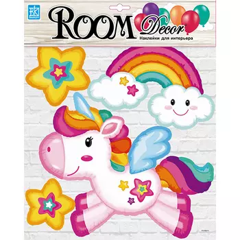 наклейка ROOMDECOR Сказочный единорожка 30х30,5см, арт.PLA 3001
