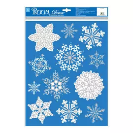 наклейка ROOMDECOR Снежинки голограмма 22х31,5см, арт.WDX3628 D
