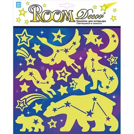 наклейка ROOMDECOR Светящиеся созвездия 25х25см, арт.RKA 3407