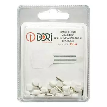наконечник-гильза для кабеля 0,5мм2 25 шт.