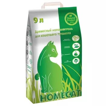 наполнитель HOMECAT 9л древесный