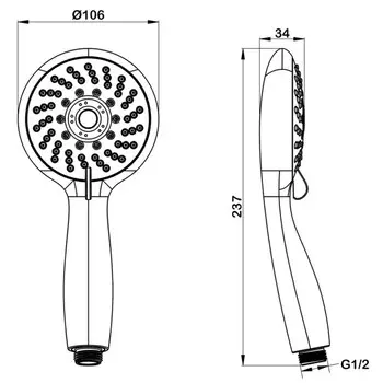 насадка душевая SWEDBE Harmony 5018 5 режимов