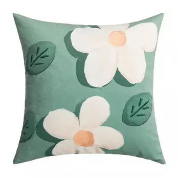 наволочка декоративная TODELIA Цветы-1 45х45см зеленая, арт. HPW0084A-A