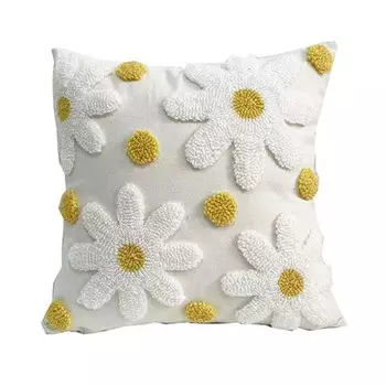 наволочка декоративная TODELIA Ромашки 45х45см белая, арт. HPW0137A-A