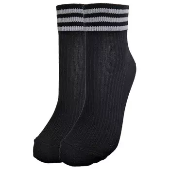 носки CINEMA Лапша полоски средней длины размер 25 женские черный