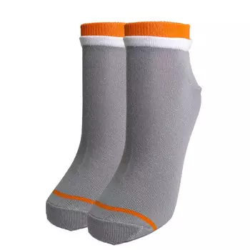 носки CINEMA Полоски-борт размер 23 женские серый, оранжевый, белый