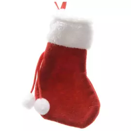 носок-мини новогодний, 9х15 см, красный