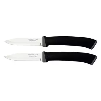 нож TRAMONTINA Felice 2шт 7,5см для овощей нерж.сталь, пластик черный