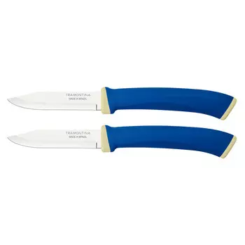 нож TRAMONTINA Felice 2шт 7,5см для овощей нерж.сталь, пластик синий