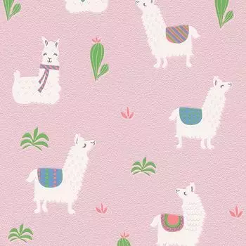 обои Rasch Лама 813296, 10,05х1,06 м, розовые