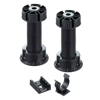 опора цоколя 115/135мм черный регулируемая 2 шт с 1 клипсой