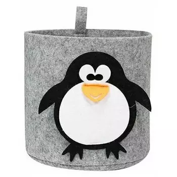 корзина для хранения FUNNY ПИНГВИН 170х170х160мм светло-серый 3л