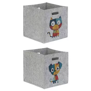 органайзер для хранения Котик-Пёсик 300х300х300мм 24л серый полиэстер