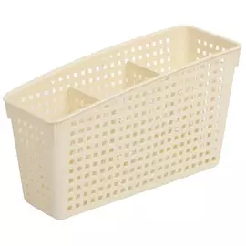 органайзер VIOLET Лофт 9,5х24,5x14см с перегородками пластик слоновая кость