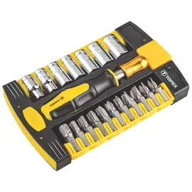 отвертка TOPEX с набором бит и головок 30 предметов