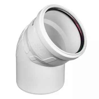 отвод для внутренней канализации малошумный белый 110мм 45гр