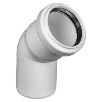 отвод для внутренней канализации малошумный белый 50мм 30гр