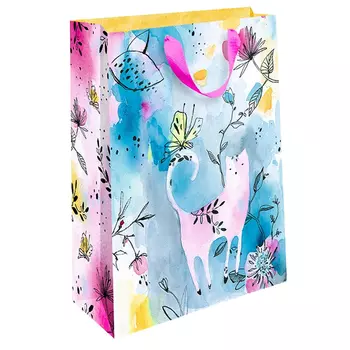 пакет подарочный (B) Стандарт плюс 23х18х10см в асс-те