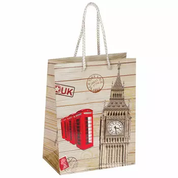 пакет подарочный (C) ЗОЛОТАЯ СКАЗКА Лондон 22,9х17,8x9,8см