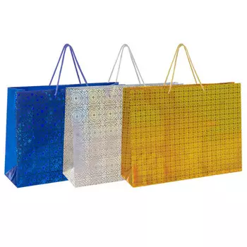 пакет подарочный (D) ЗОЛОТАЯ СКАЗКА Голография 33х44,7х12,7см в асс-те