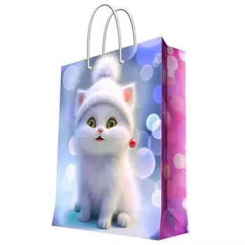 пакет подарочный Котёнок 17,8x22,9x9,8см