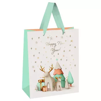 пакет подарочный MESHU Happy New Year 18х23х10см