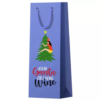 пакет подарочный MESHU Любимый праздник под бутылку 12х36х8,5см