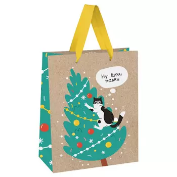 пакет подарочный MESHU Ну елки-палки 26х32х12см