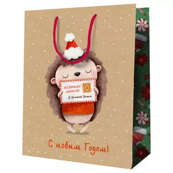 пакет подарочный MESHU Письмо Деду Морозу 18х23х10см