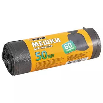 пакеты для мусора РЫЖИЙ КОТ 60 л, 50 шт, 6 мкм, 56х68 см