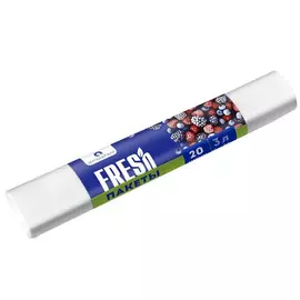 пакеты для заморозки FRESH 3 л, 20 шт 25х32 см, 13мкм полиэтилен