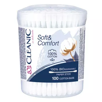 палочки гигиенические CLEANIC Soft&Comfort 100шт банка