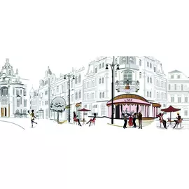 панель кухонная Уличное кафе 3000х600х1,5мм ПВХ