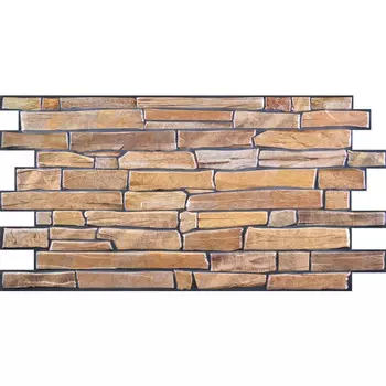 панель ПВХ Регул Декокам Камень Сланец настоящий желтый желтая 977х493х0,4 мм