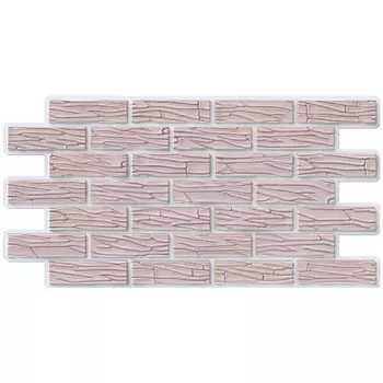 панель ПВХ Регул Декокам Кирпич Бежевая волна бежевая 983 х498х0,4 мм