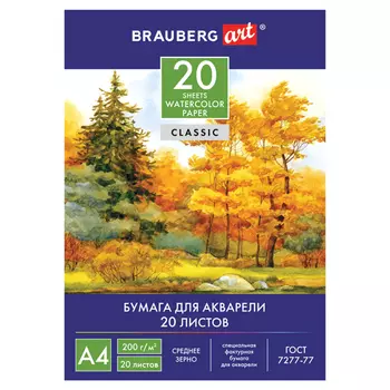 папка для акварели Осенний лес А4 20л