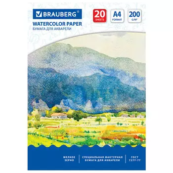 папка для рисования BRAUBERG Летний день А4 20л 200г/м2