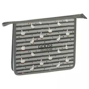 папка для тетрадей ARTSPACE Geese А5 240х200х40 1 отделение пластик на молнии серый