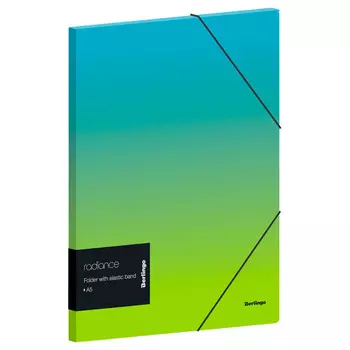 папка для тетрадей Berlingo Radiance А5+ голубой/зеленый на резинке
