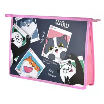 папка для тетрадей Селфи А4 на молнии