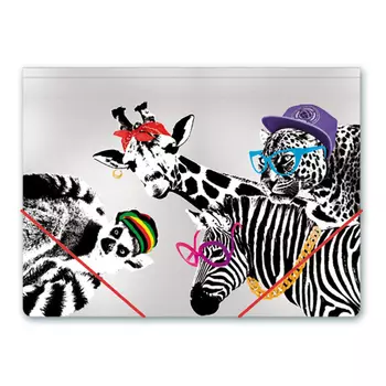 папка для тетрадей Стильные животные А4 на резинке