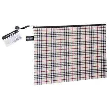 папка-конверт на молнии BRAUBERG Checked А4 текстиль