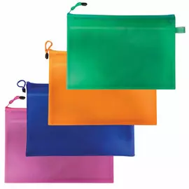 папка на молнии BRAUBERG А4 2 отделения в асс-те