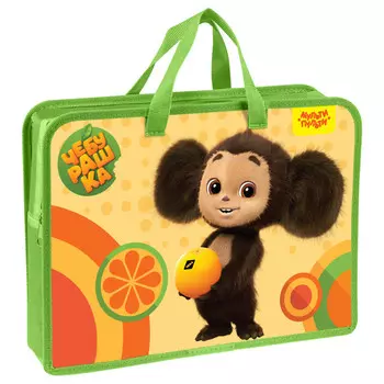 папка с ручками А4 Мульти-Пульти Чебурашка пластик на молнии 75мм