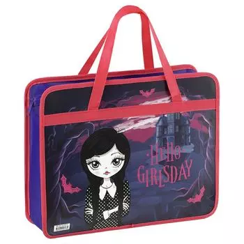 папка с ручками ARTSPACE Girlsday А4 330х250х75мм пластик на молнии