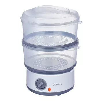 пароварка LUMME LU-1405 400Вт 2 чаши 5,0л серый