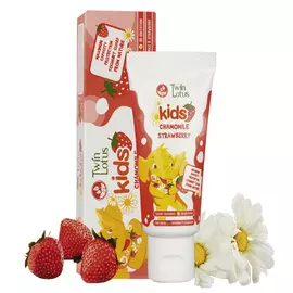 паста зубная TWIN LOTUS Chamomile &amp; Strawbery детская от 3-10 лет 50мл