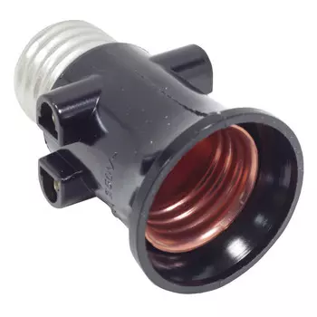 патрон электрический переходник Е27 на розетку черный