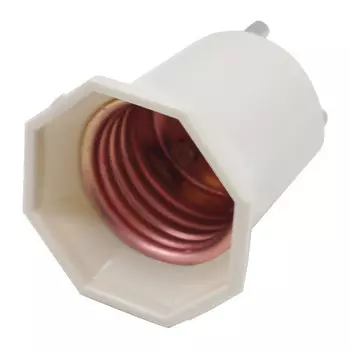 патрон электрический переходник с розетки на Е27 белый