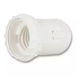 патрон Е27 подвесной с резьбовой втулкой без кольца крышка белый